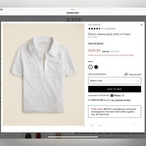 J crew Short-sleeve polo shirt in linen